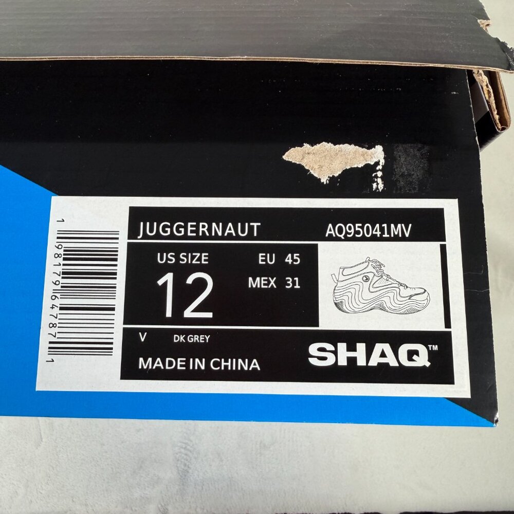 SHAQ Juggernaut Basketball Shoes Men Size 12 Gray Mid Top Sneakers AQ95041MV NWB - Picture 6 of 9